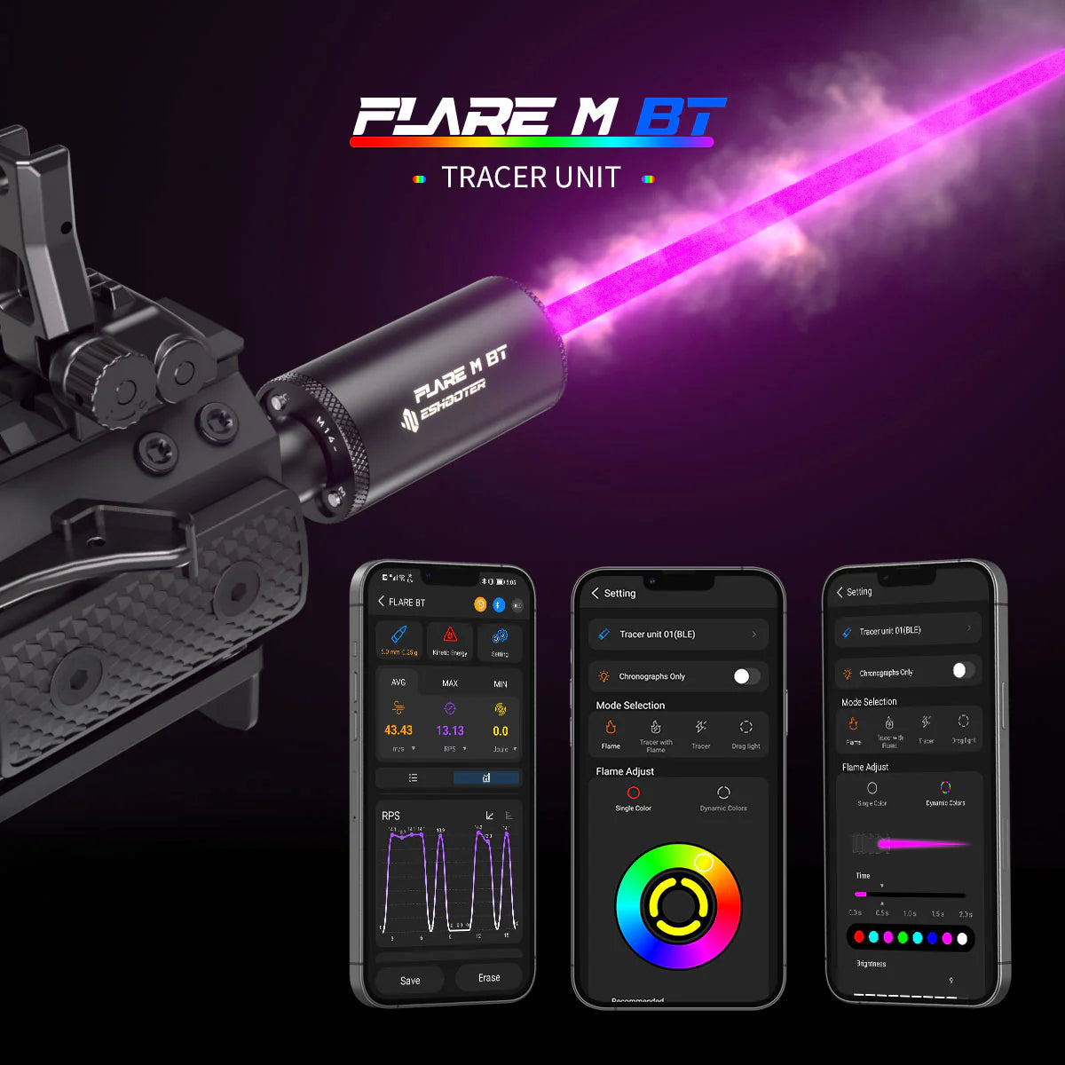Flare M BT Tracer/Chronograph - Bluetooth RGB Rainbow